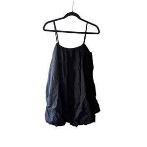 Hunter & Brown Bubble Black Mini Dress Large Holiday Party Glam Formal‎ Cotton